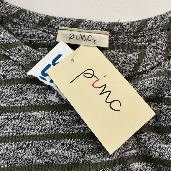 Pinc Women's Dress NWT Long Sleeve Shift Sheath‎ Grey with Green Stripes Size M - Picture 5 of 6